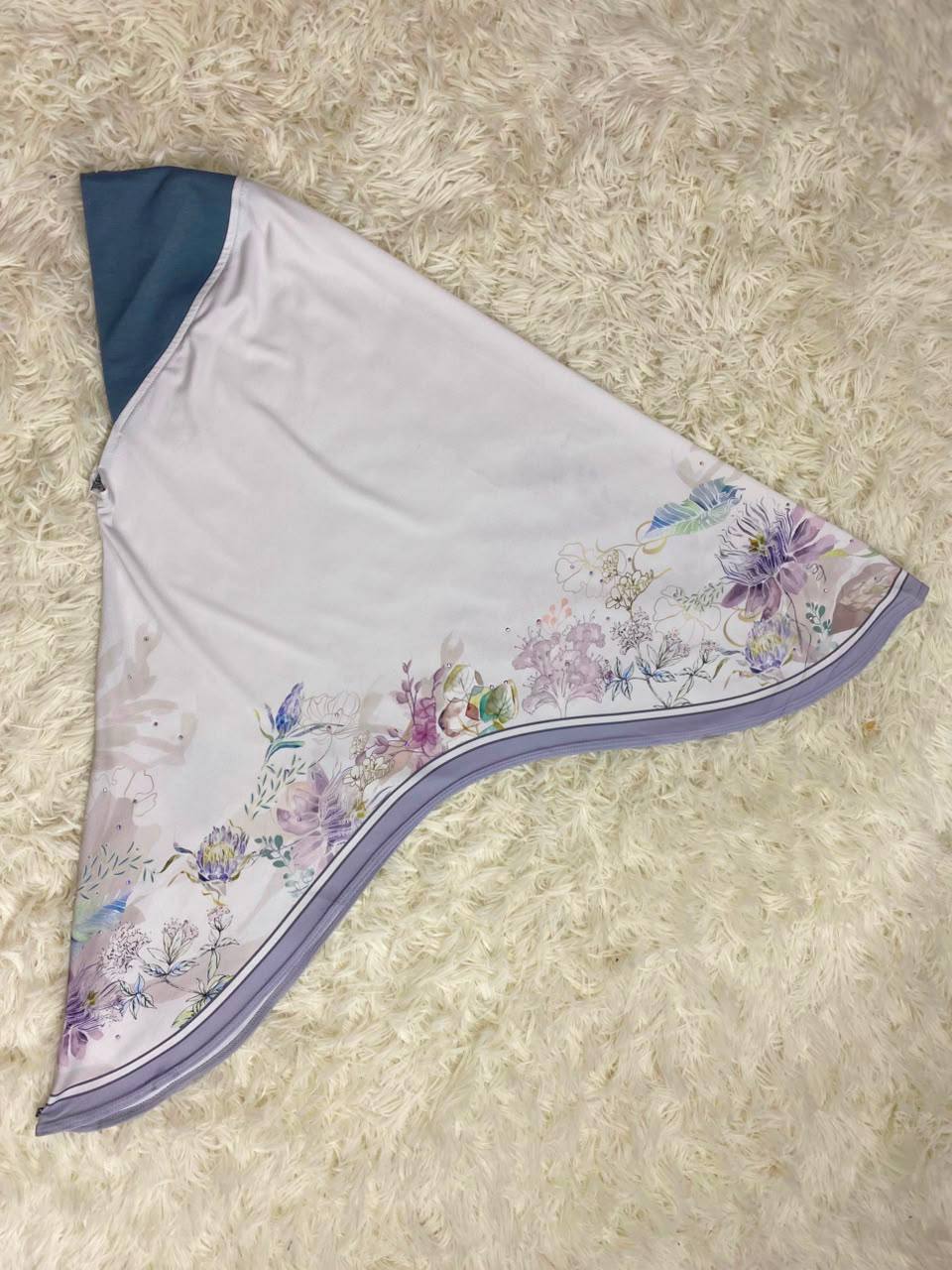 FLORAL SARONG LYCRA -FSL-185 (WHITE)
