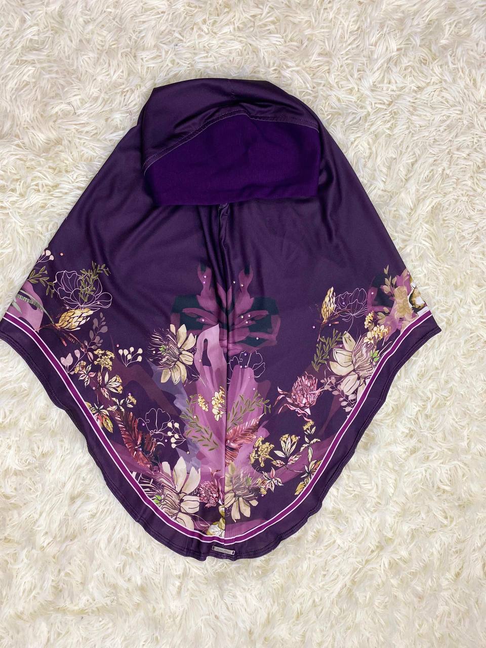 FLORAL SARONG LYCRA -FSL-181 (DARK PURPLE)