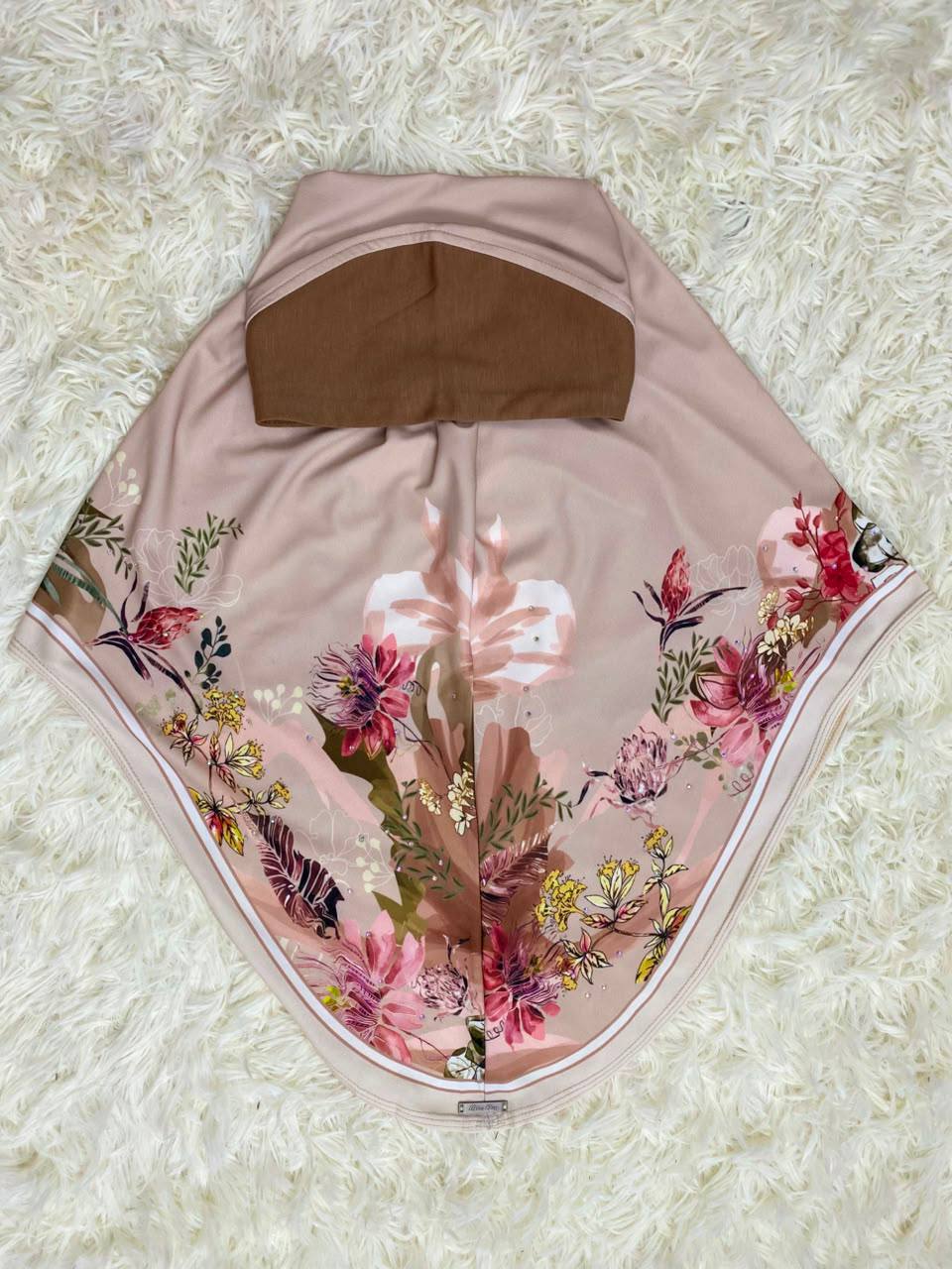 FLORAL SARONG LYCRA -FSL-182 (BROWN)