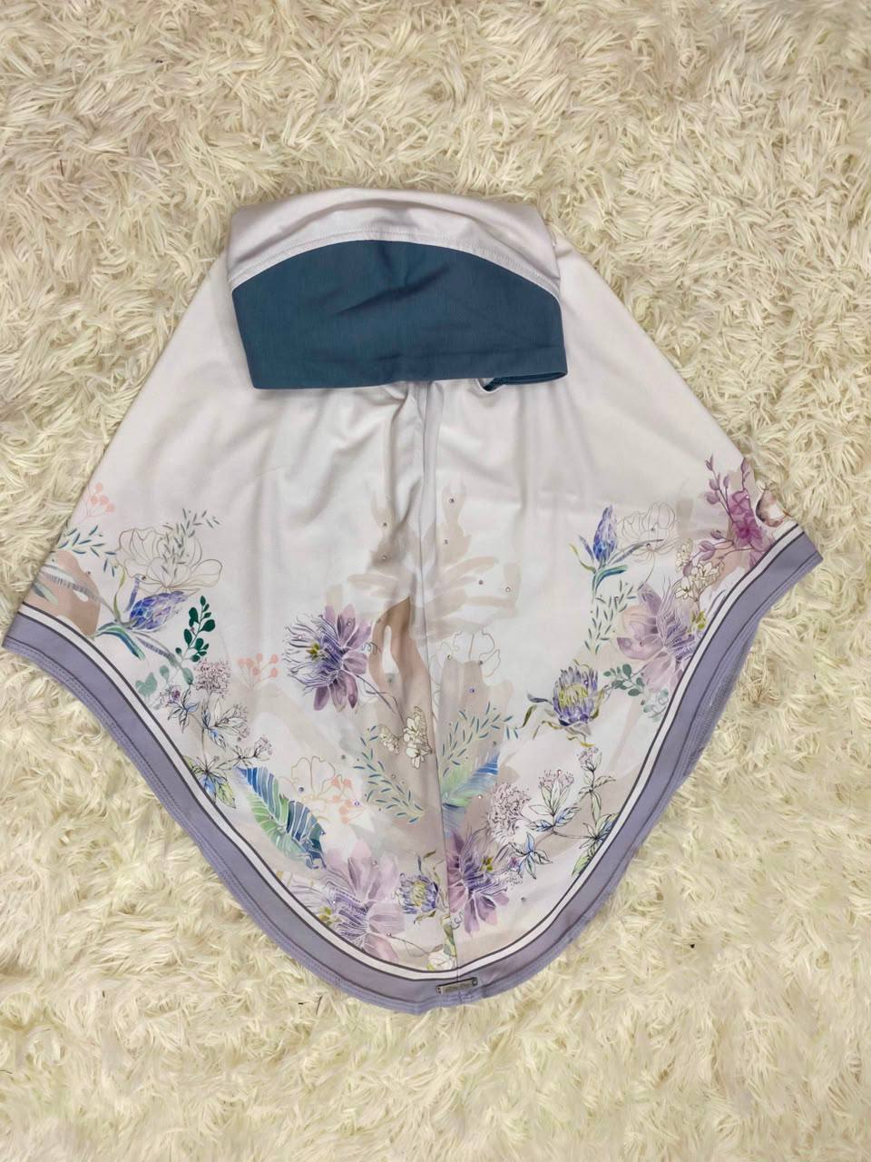 FLORAL SARONG LYCRA -FSL-185 (WHITE)