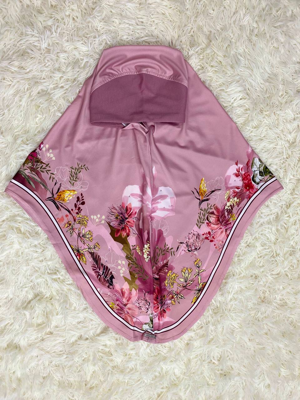 FLORAL SARONG LYCRA -FSL-187 (DUSTY PINK)