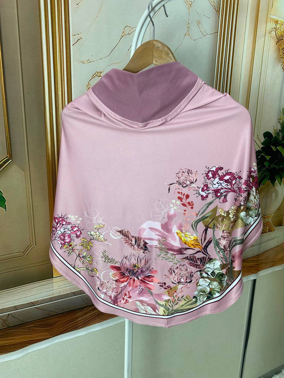 FLORAL SARONG LYCRA -FSL-188 (LIGHT PINK)