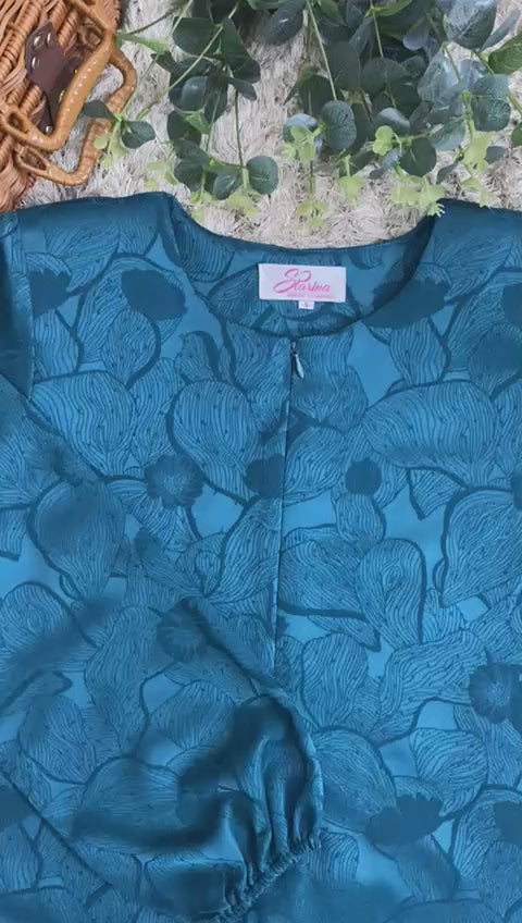 Jubah Naura Exclusive - JNE-121 ( TEAL GREEN )