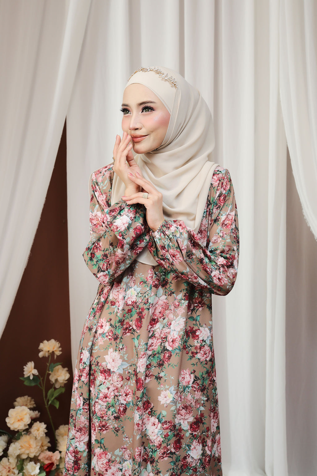 Jubah Humaira Classic - JHC-605 ( BROWN BEIGE  )