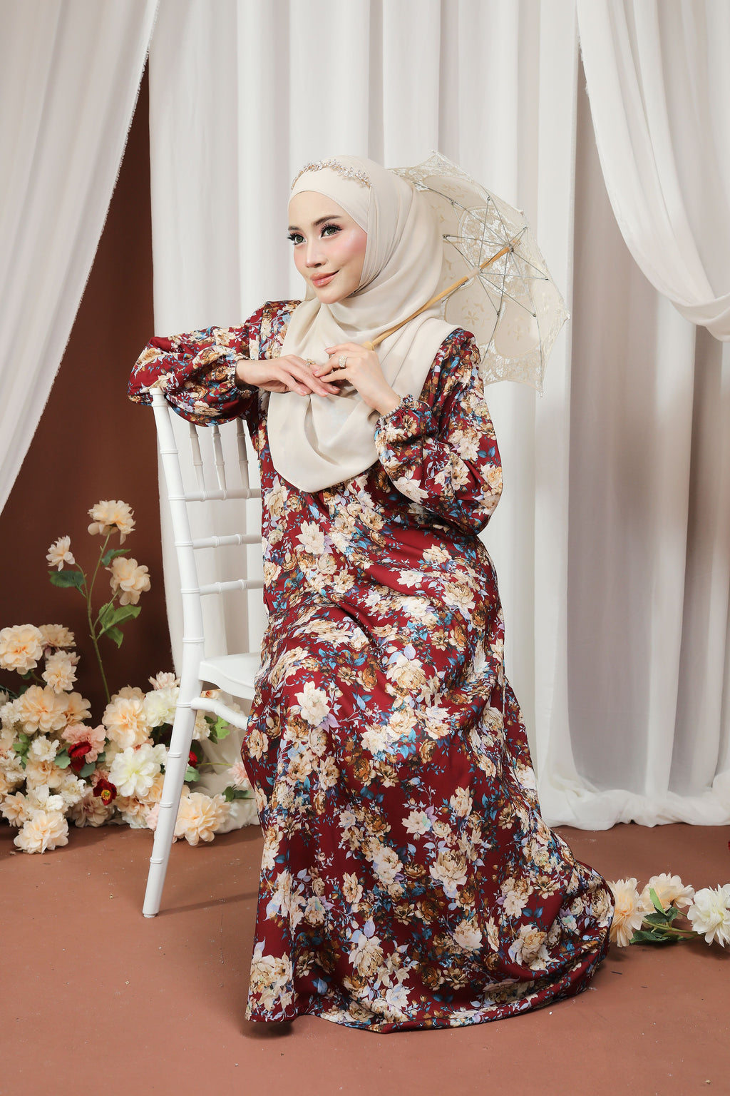 Jubah Humaira Classic - JHC-602 ( MAROON )