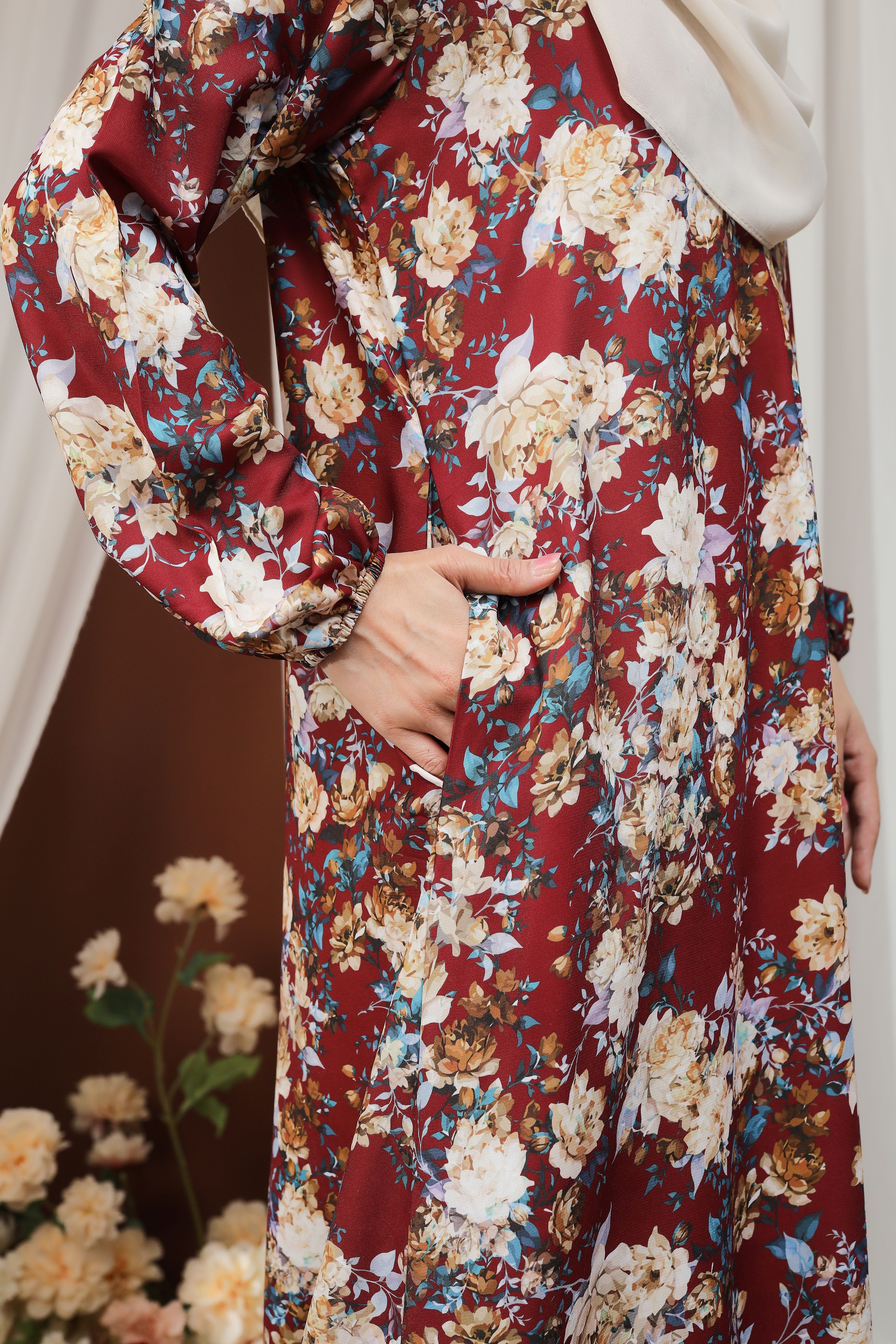 Jubah Humaira Classic - JHC-602 ( MAROON )