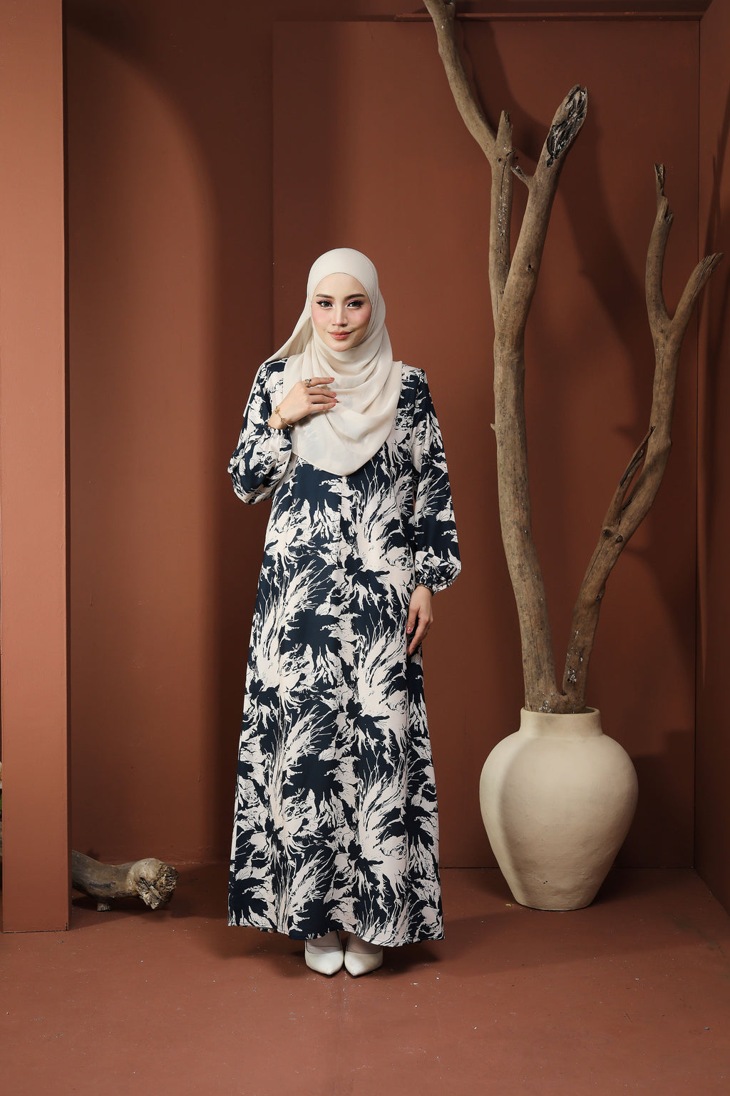Jubah Clara Series - JCS-621 ( BLUE BLACK )