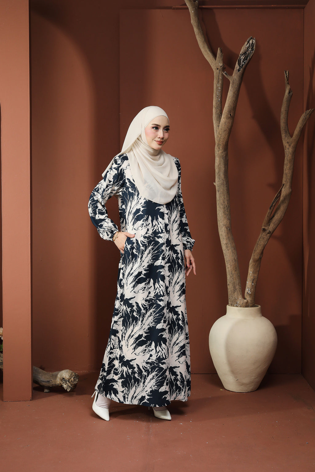 Jubah Clara Series - JCS-621 ( BLUE BLACK )