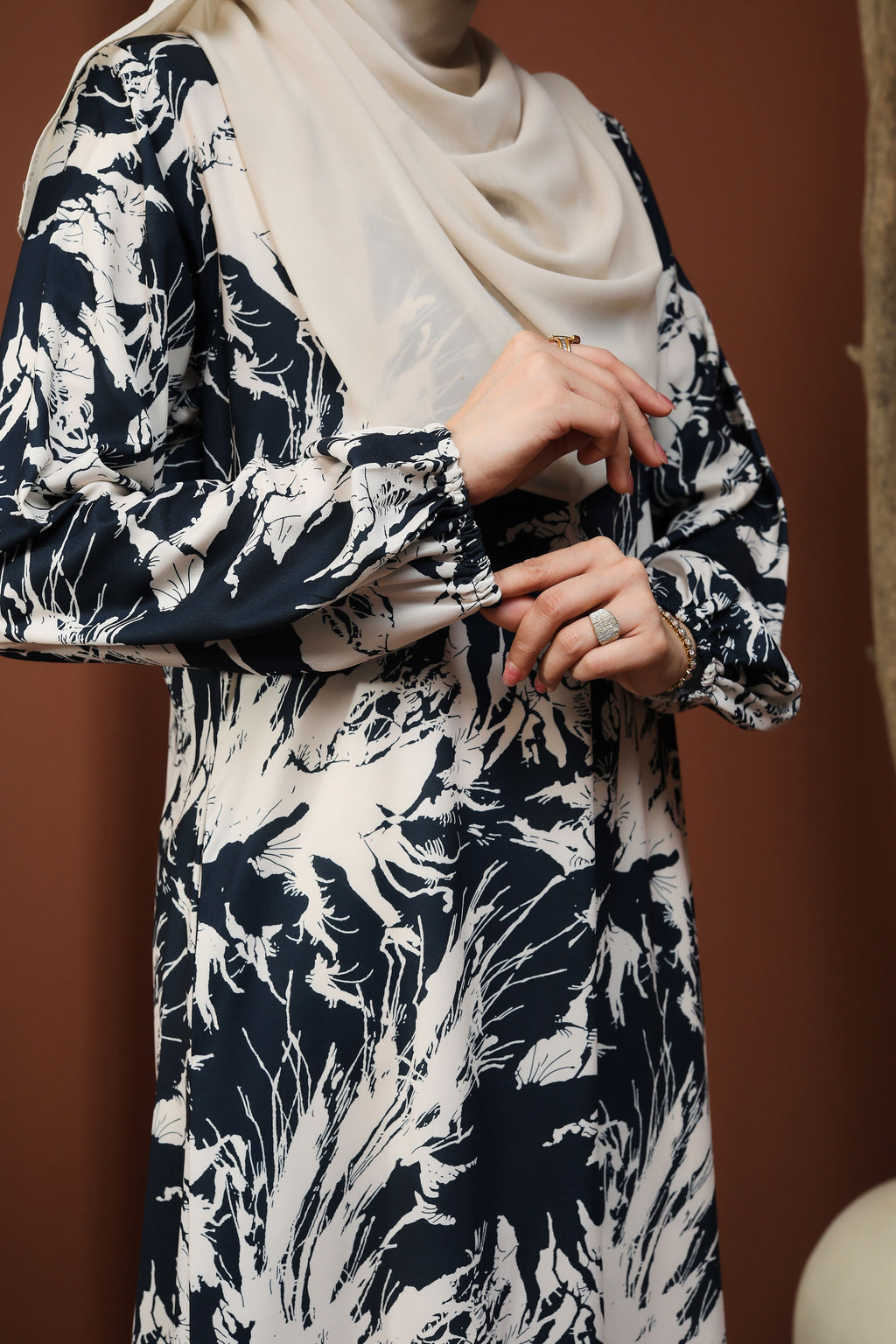 Jubah Clara Series - JCS-621 ( BLUE BLACK )