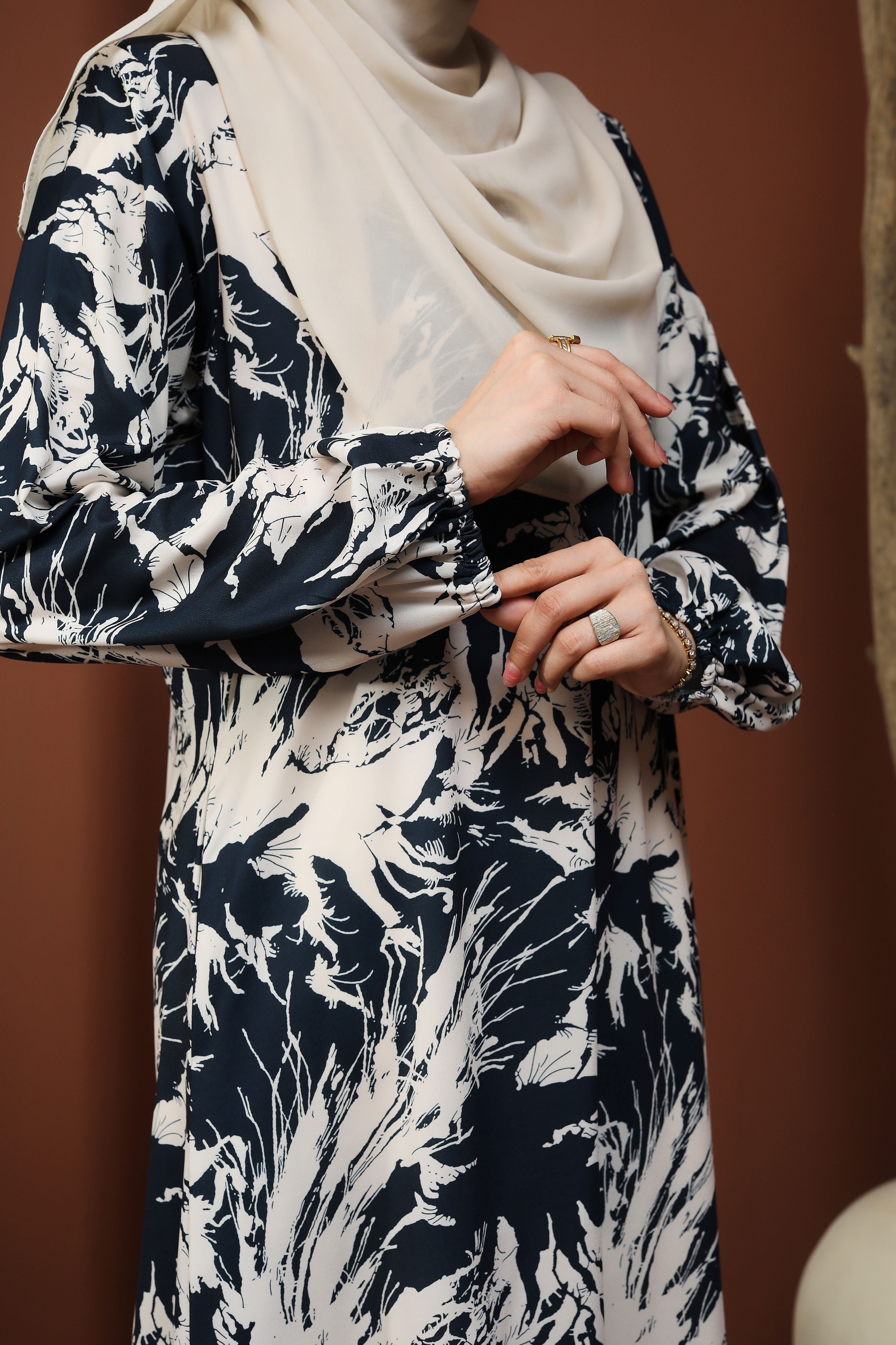 Jubah Clara Series - JCS-621 ( BLUE BLACK )