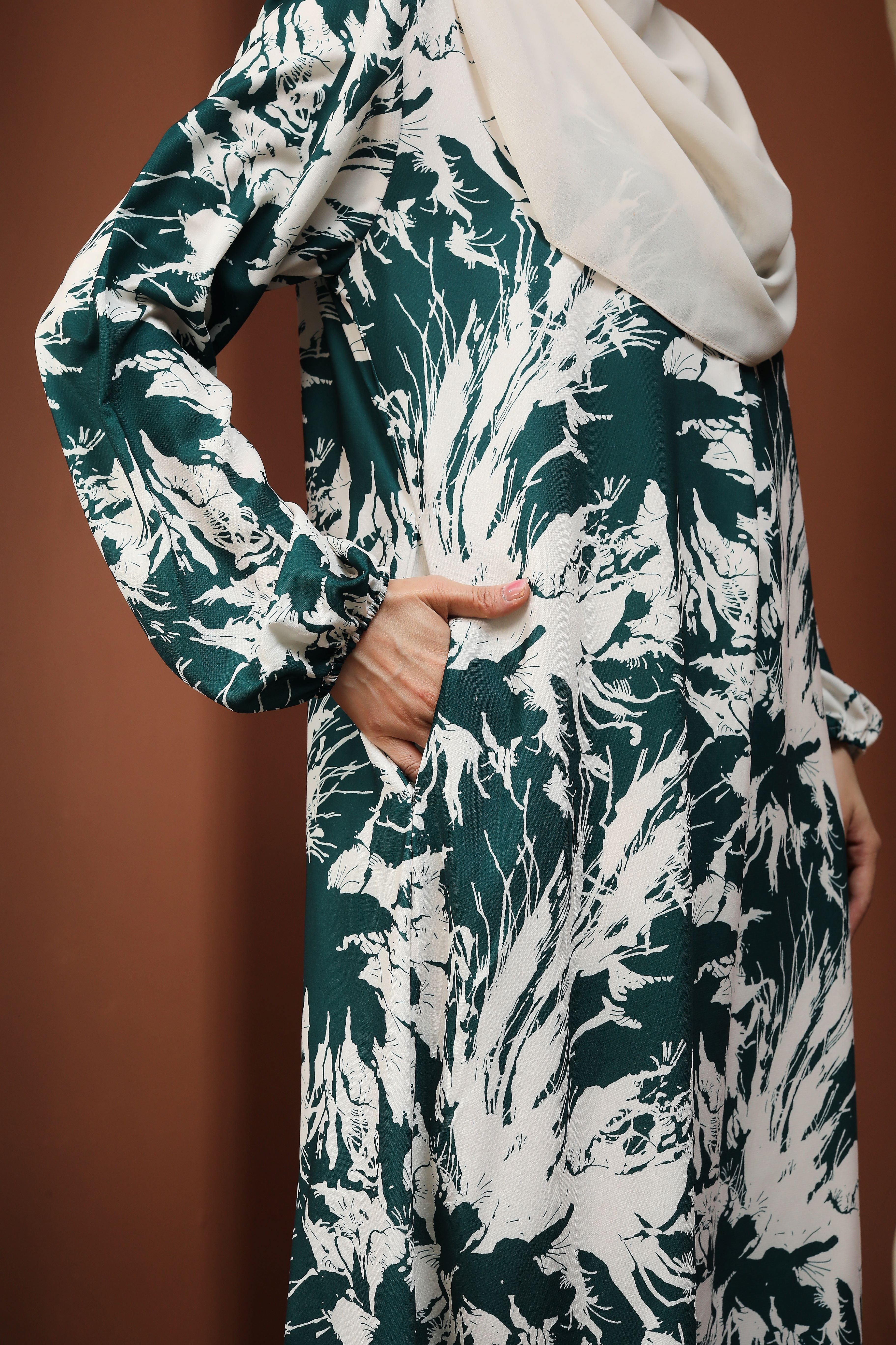 Jubah Clara Series - JCS-623 ( EMERALD GREEN )