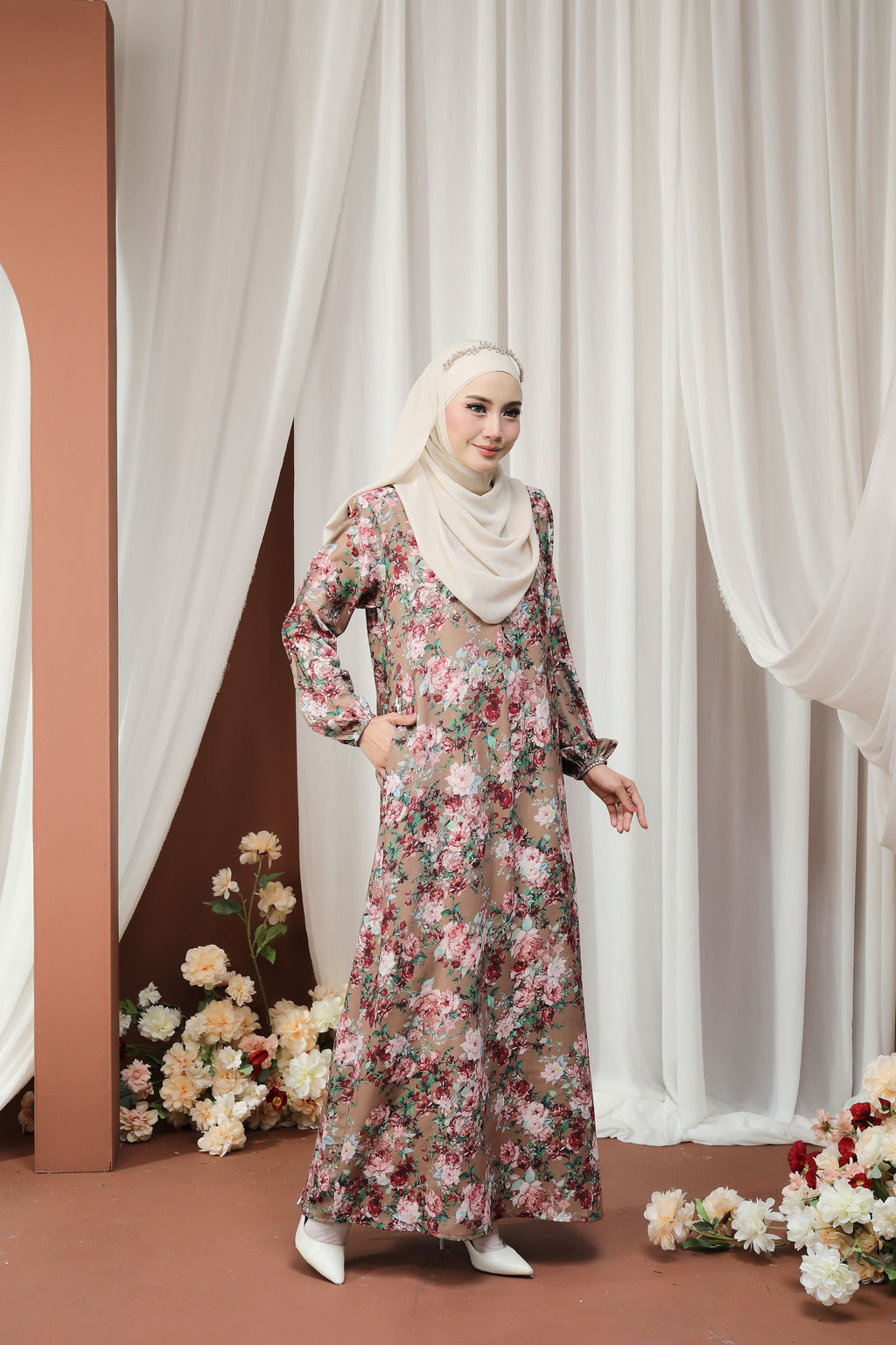 Jubah Humaira Classic - JHC-605 ( BROWN BEIGE  )