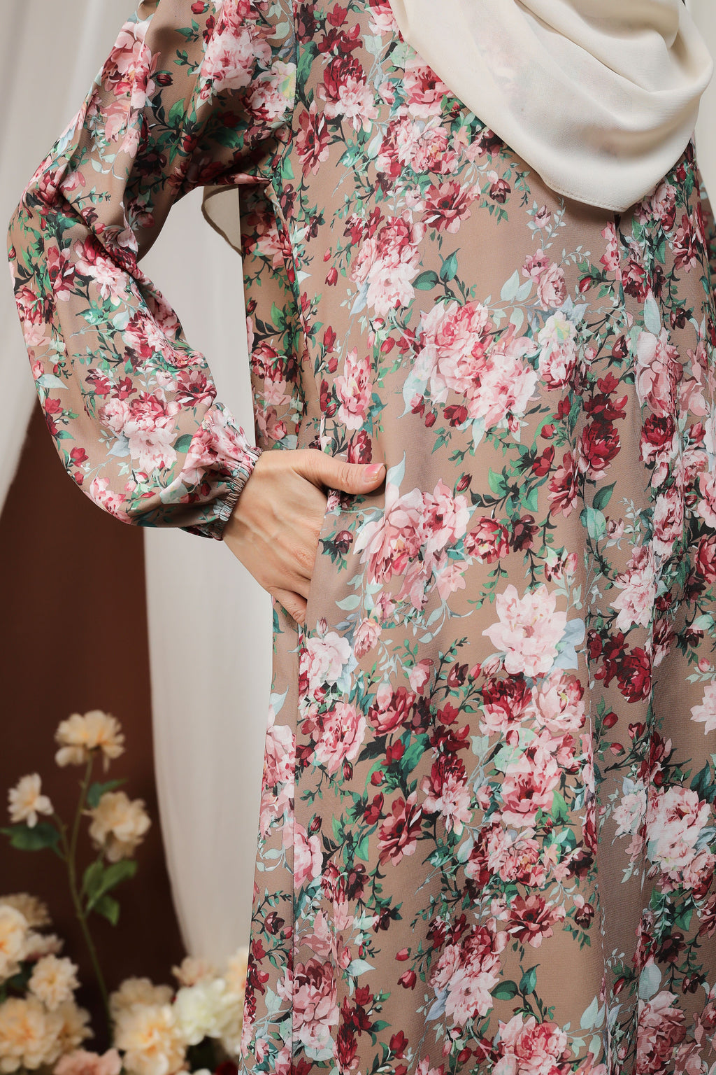 Jubah Humaira Classic - JHC-605 ( BROWN BEIGE  )