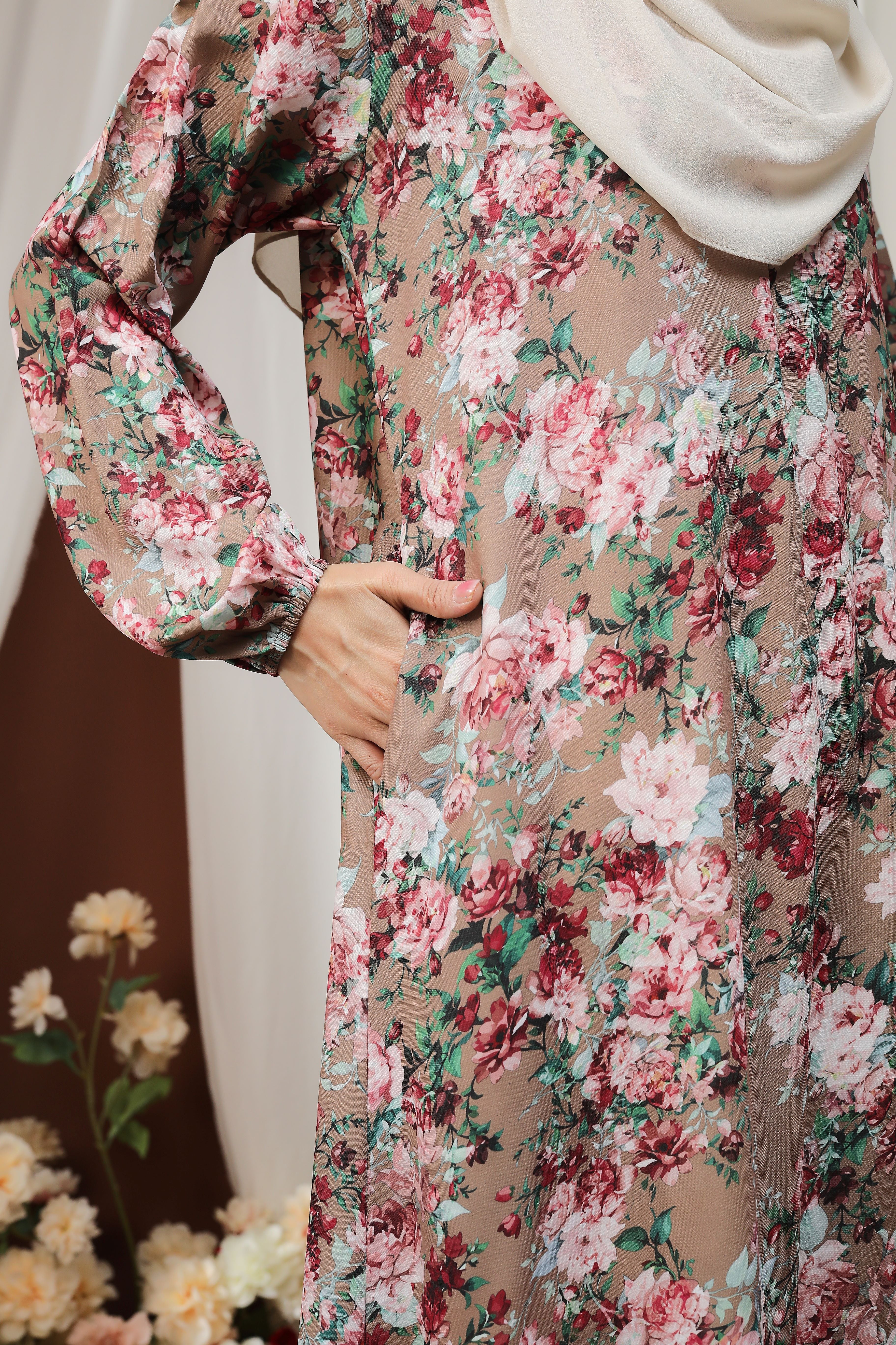 Jubah Humaira Classic - JHC-605 ( BROWN BEIGE  )