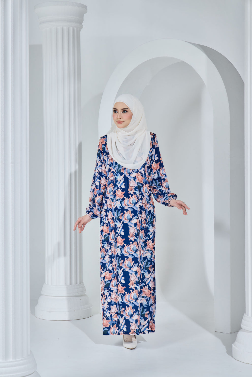 Jubah Khayra Exclusive - JKE-117 ( BLUE BLACK )