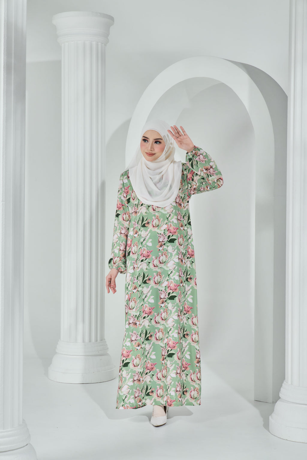 Jubah Khayra Exclusive - JKE-114 ( DUSTY GREEN )