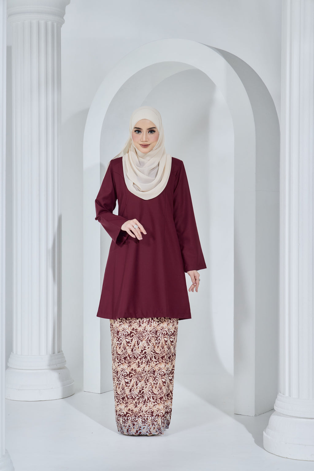 Kurung Citra Permaisuri -KCP-126 ( MAROON BURGUDY )