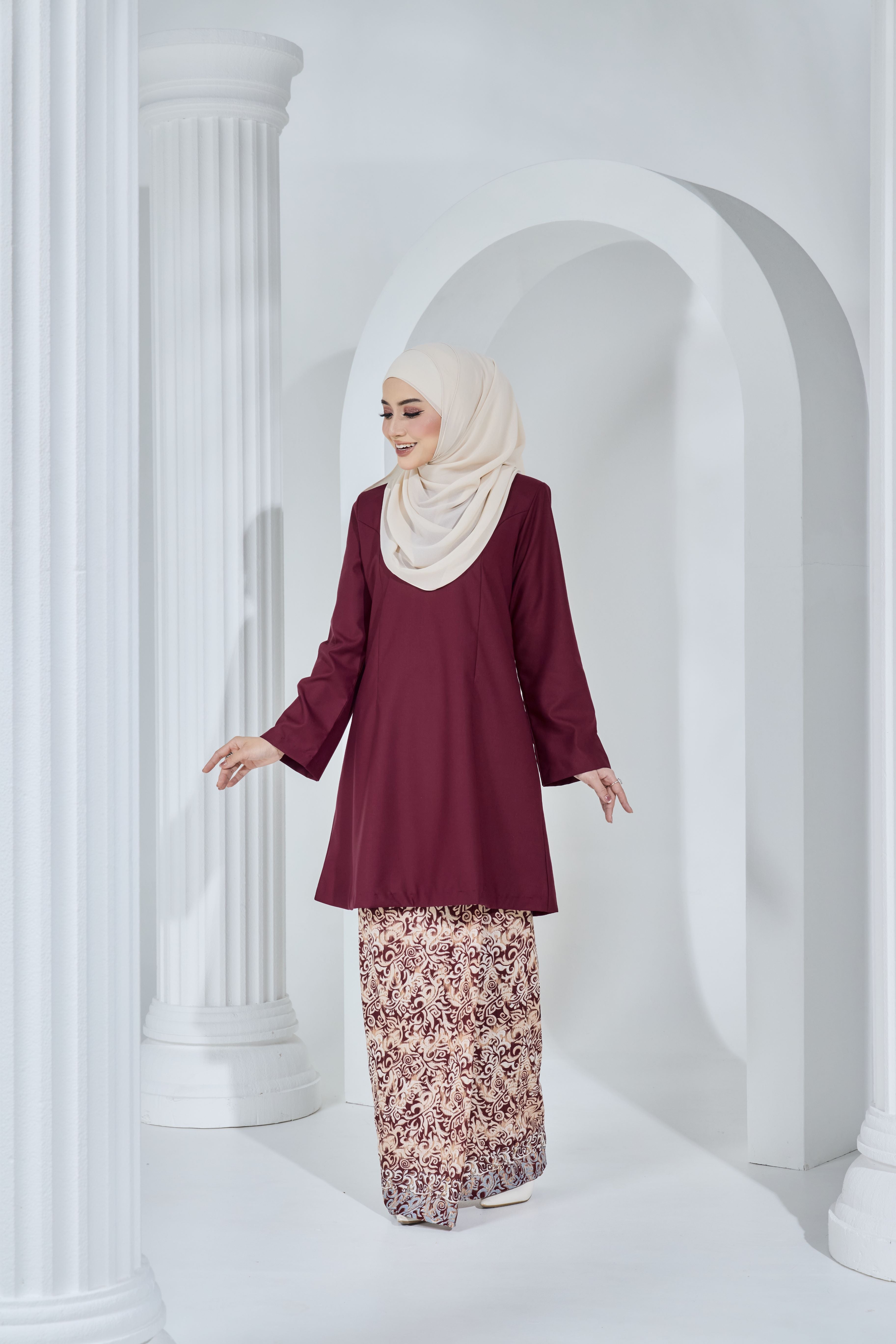 Kurung Citra Permaisuri -KCP-126 ( MAROON BURGUDY )
