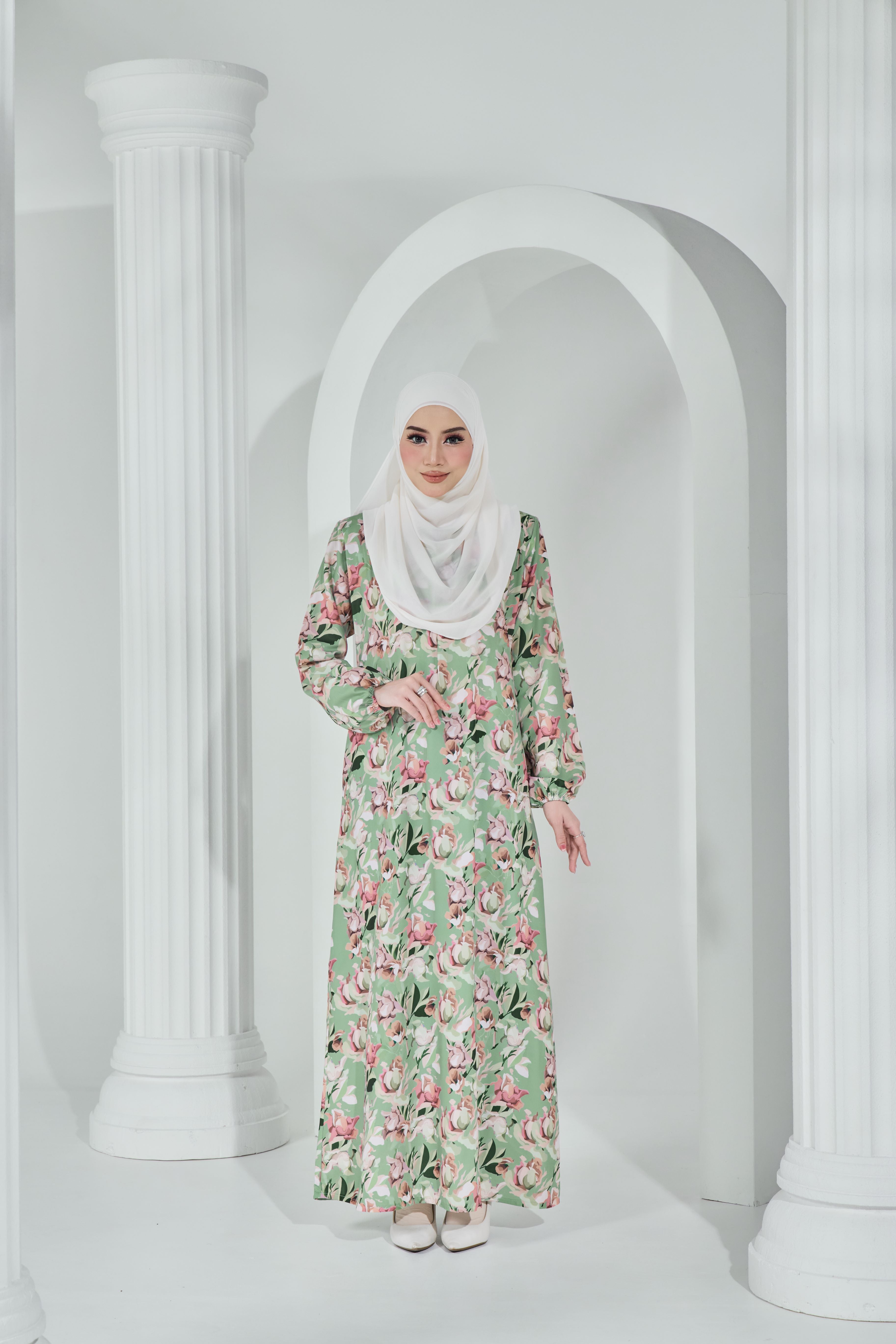 Jubah Khayra Exclusive - JKE-114 ( DUSTY GREEN )