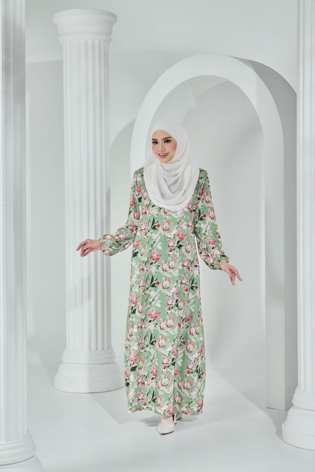 Jubah Khayra Exclusive - JKE-114 ( DUSTY GREEN )