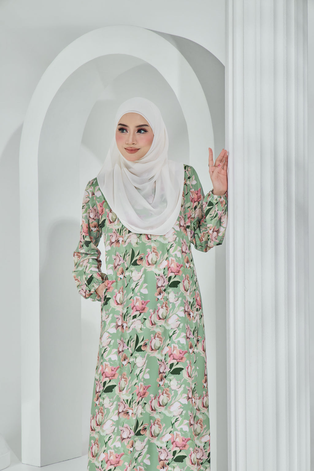 Jubah Khayra Exclusive - JKE-114 ( DUSTY GREEN )