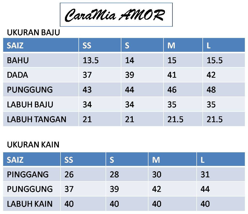 Ukuran Caramia Amor